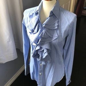 Ralph Lauren stripped ruffle shirt size 10